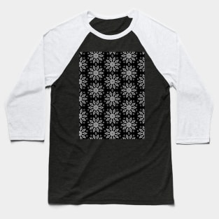 Black and white flower seamless pattern Baseball T-Shirt